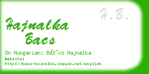 hajnalka bacs business card